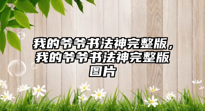 我的爺爺書法神完整版，我的爺爺書法神完整版圖片