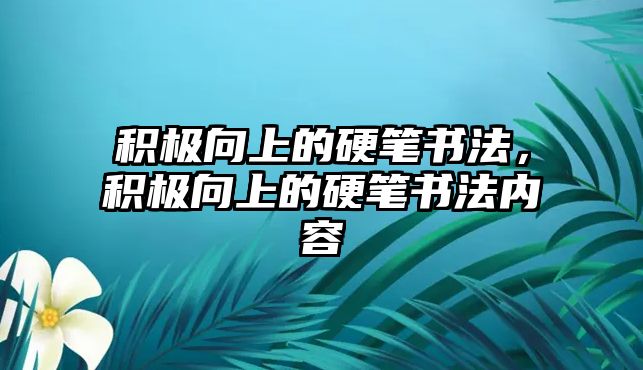 積極向上的硬筆書法，積極向上的硬筆書法內(nèi)容