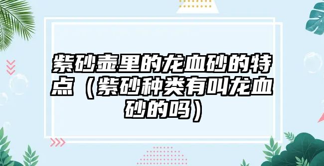 紫砂壺里的龍血砂的特點(diǎn)（紫砂種類(lèi)有叫龍血砂的嗎）