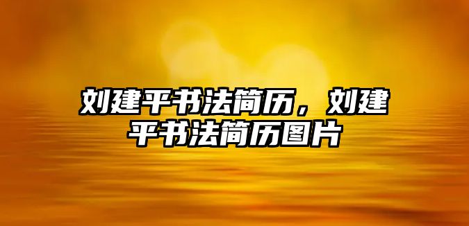 劉建平書法簡歷，劉建平書法簡歷圖片