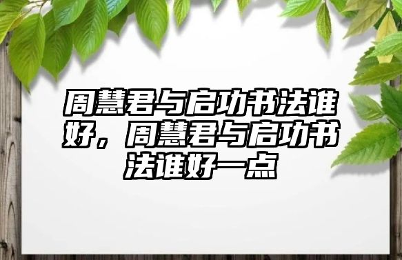 周慧君與啟功書法誰好，周慧君與啟功書法誰好一點(diǎn)