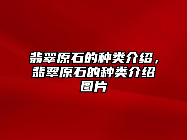 翡翠原石的種類介紹，翡翠原石的種類介紹圖片