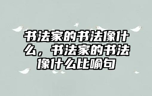 書法家的書法像什么，書法家的書法像什么比喻句