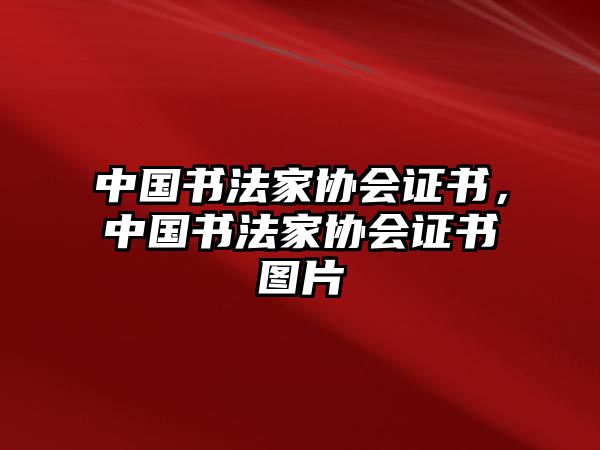 中國書法家協(xié)會證書，中國書法家協(xié)會證書圖片