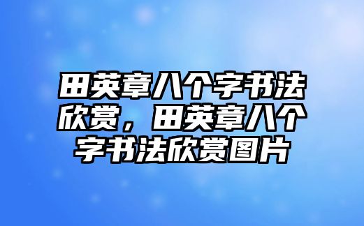 田英章八個字書法欣賞，田英章八個字書法欣賞圖片