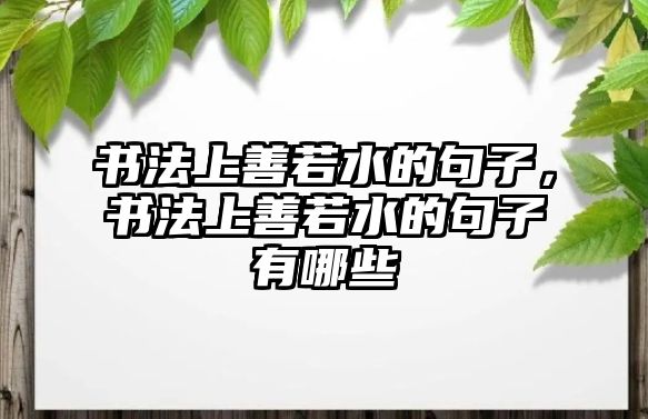 書法上善若水的句子，書法上善若水的句子有哪些