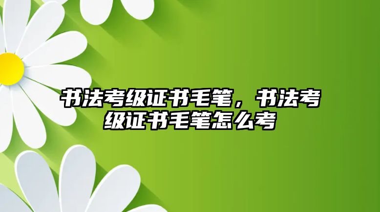 書法考級(jí)證書毛筆，書法考級(jí)證書毛筆怎么考